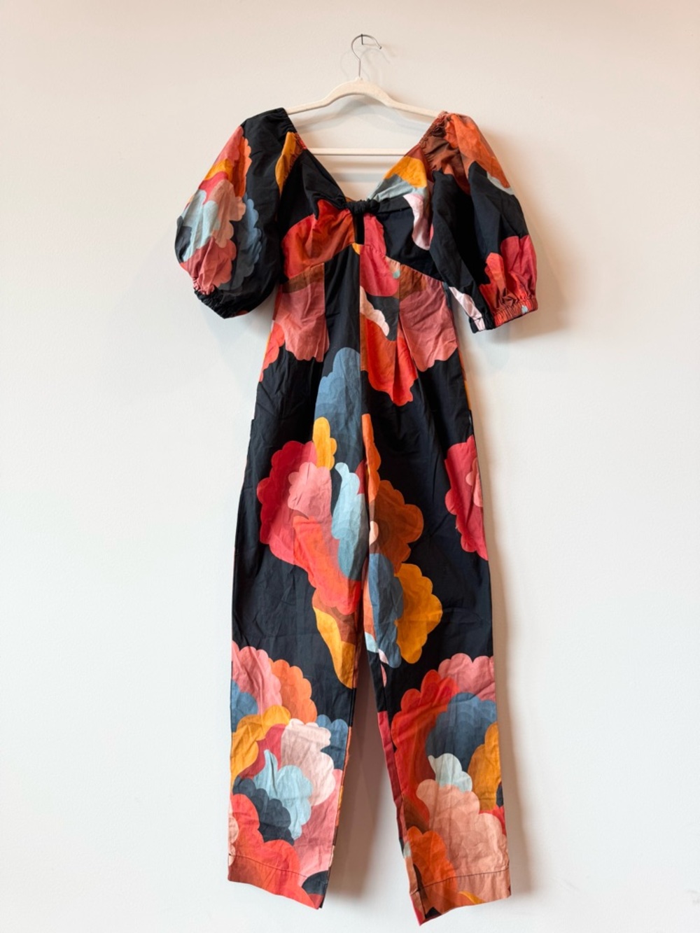 Farm Rio XXS Jumpsuit Colorful Puff Sleeve